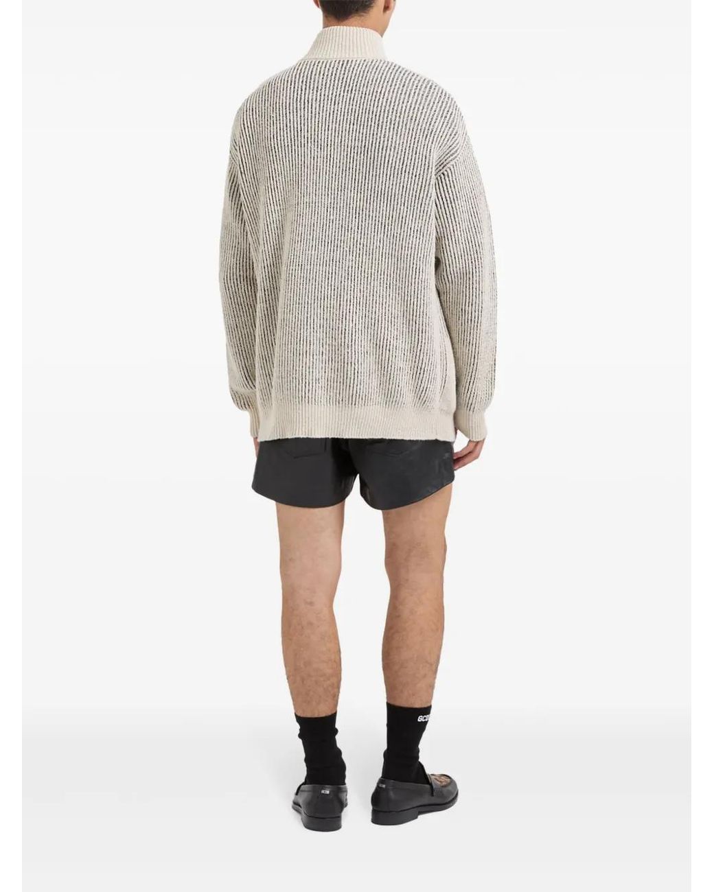 Gcds White Half Zip Sweater