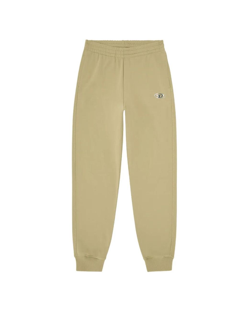 DIESEL White Cotton Pants With Metallic Oval D for men