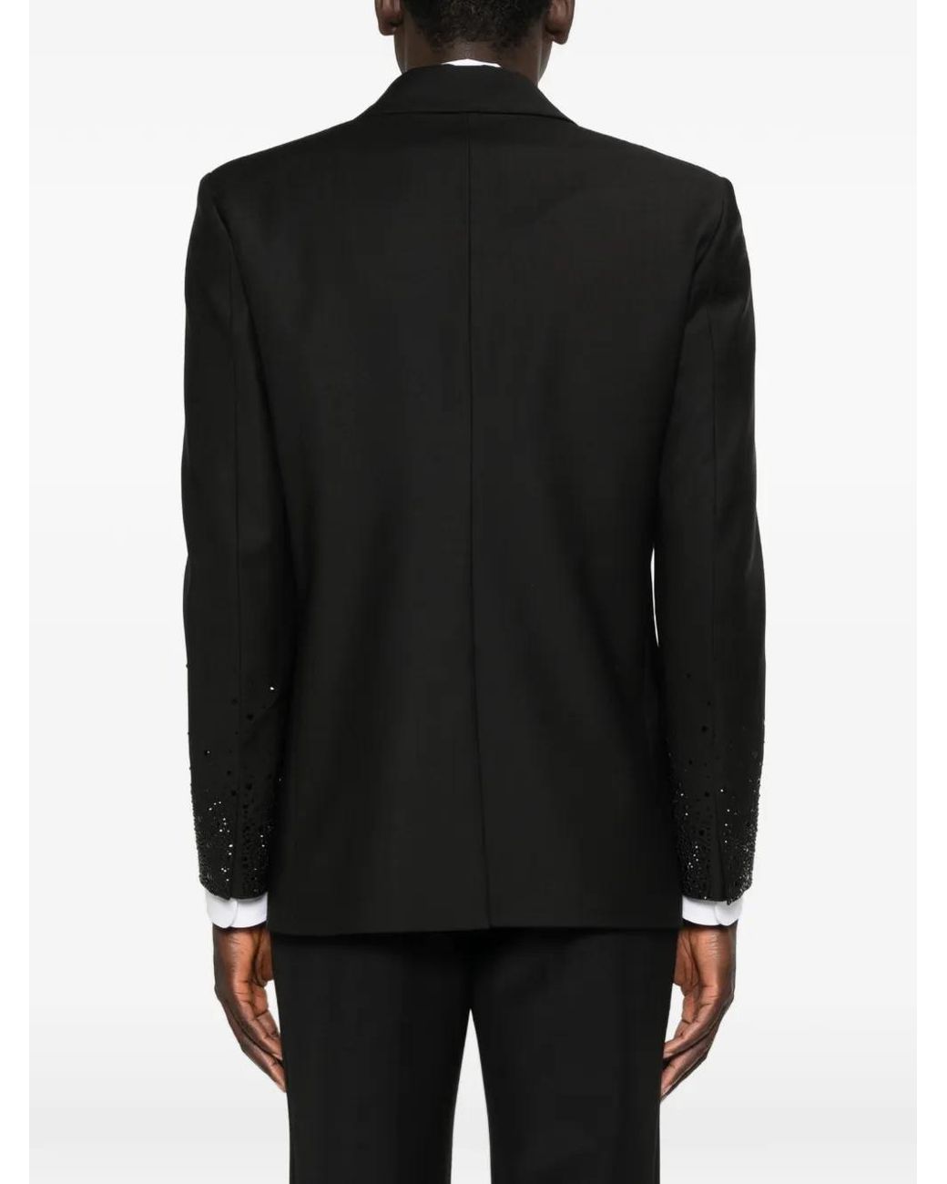 Patrizia Pepe Black Embellished Double-Breasted Blazer for men