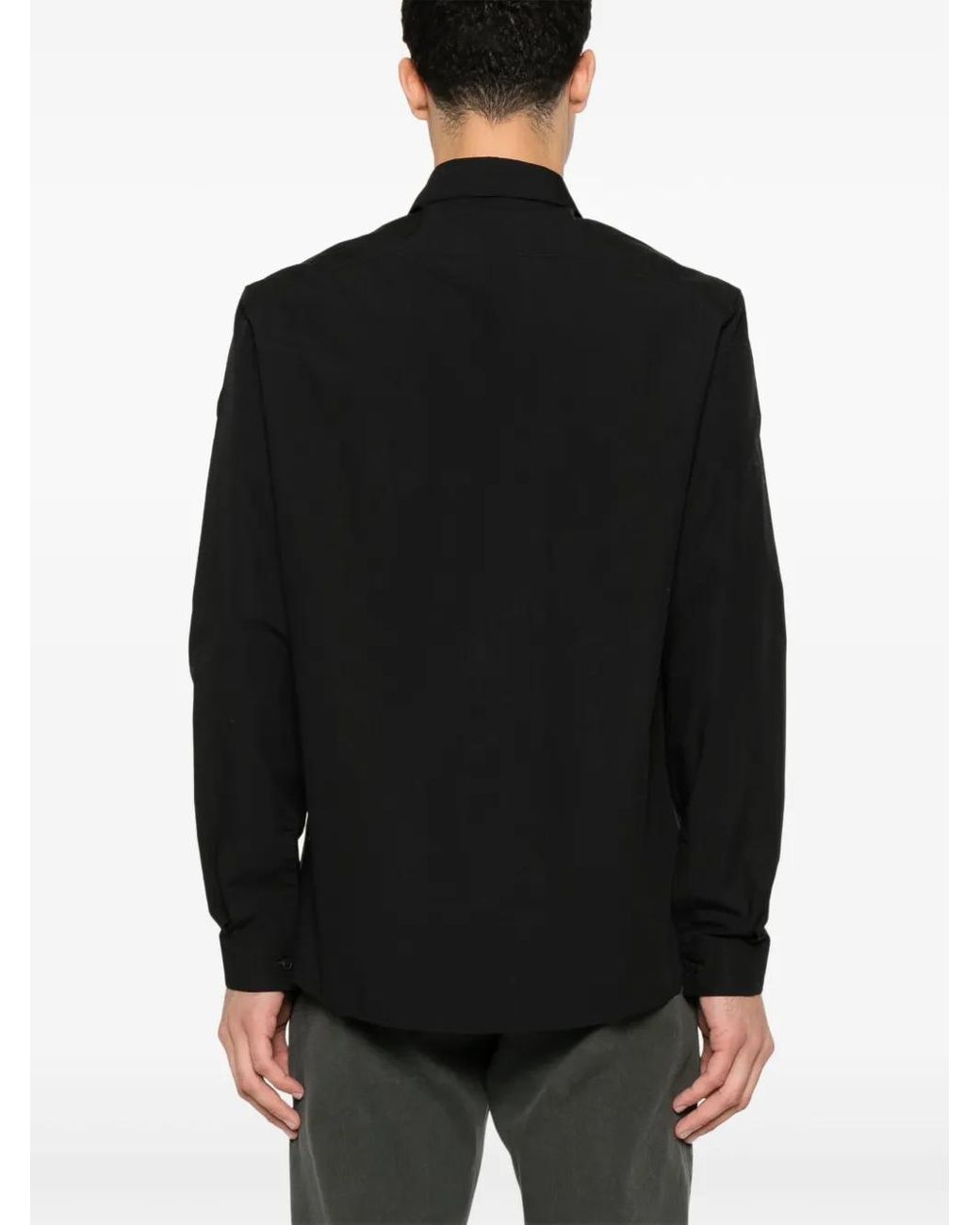 Moncler Black Rubberised-Logo Shirt for men