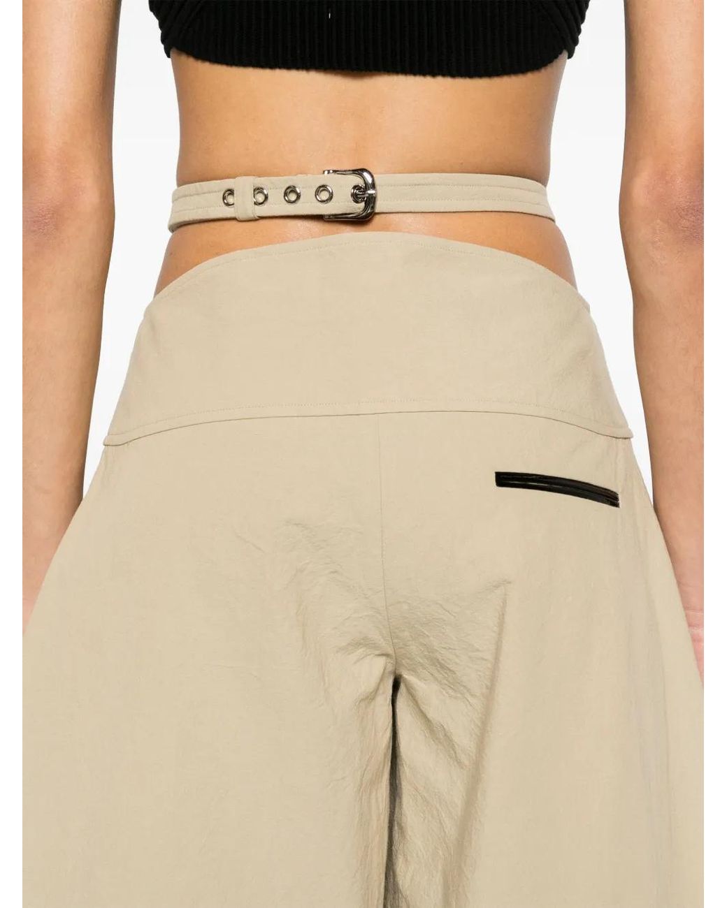 Christopher Esber Natural Neutral Mason Bind Wide-leg Trousers - Women's - Cotton/viscose