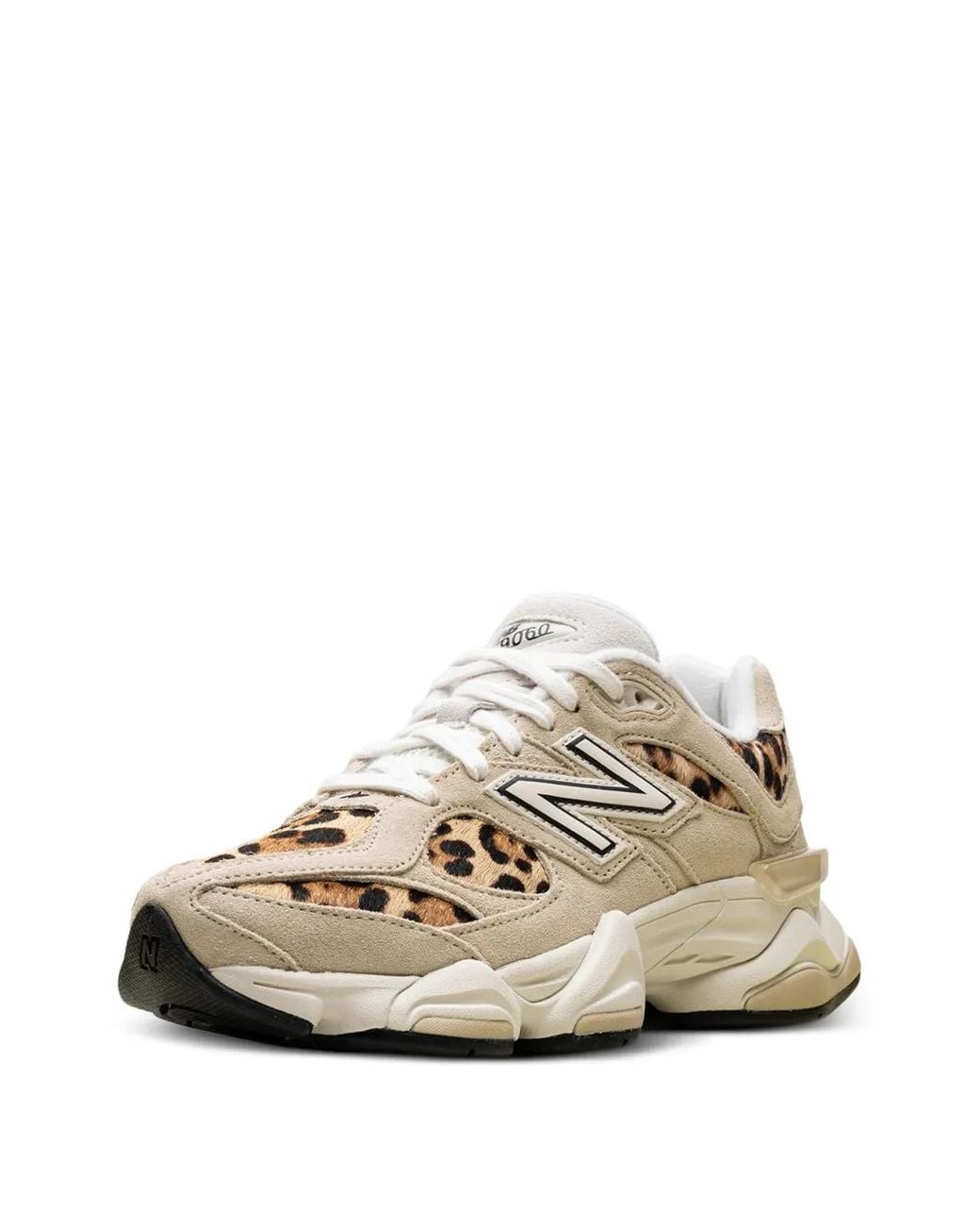 New Balance White 9060 Leopard-Print Sneakers for men