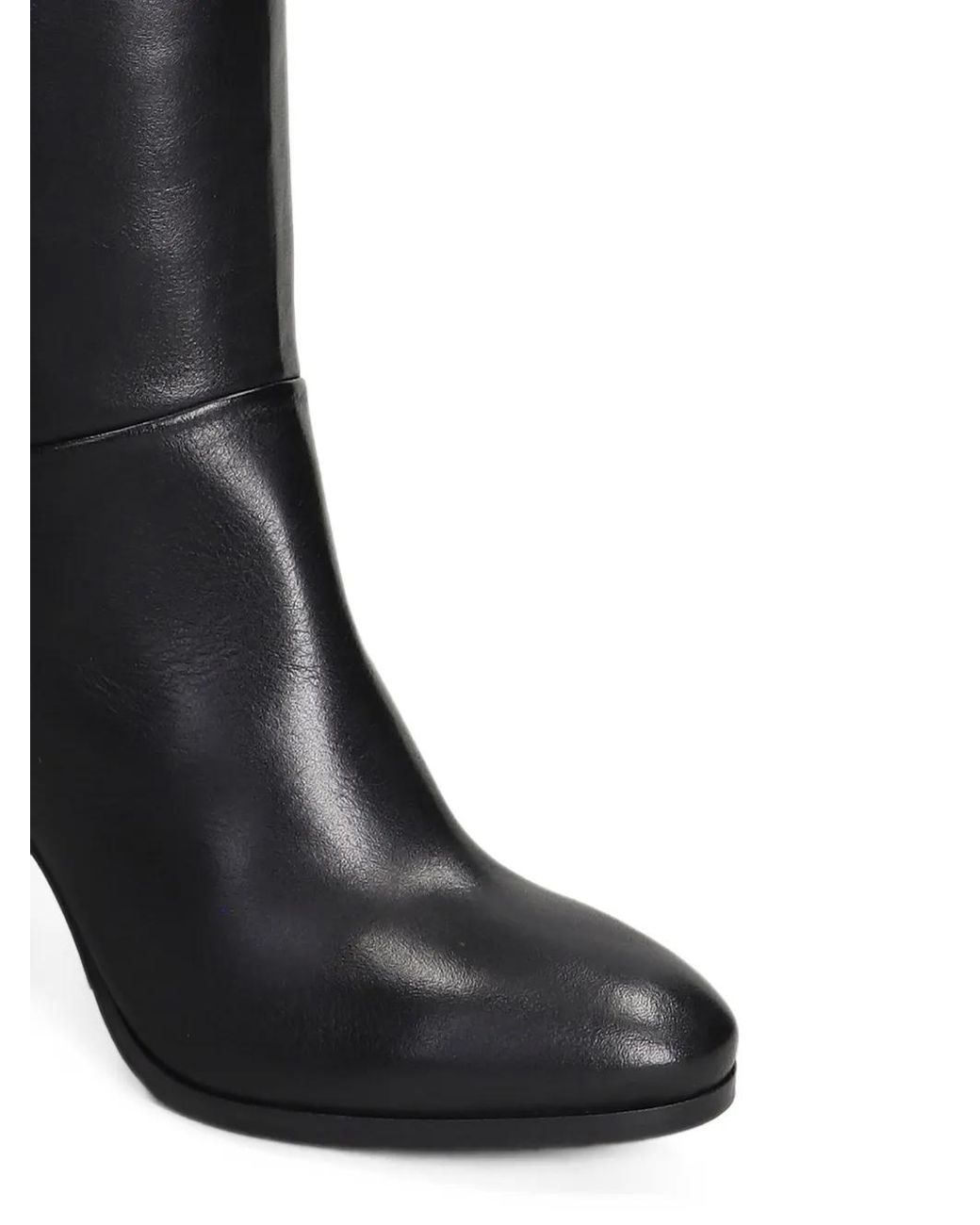 Julie Dee Black Block-Heel Knee-High Boots