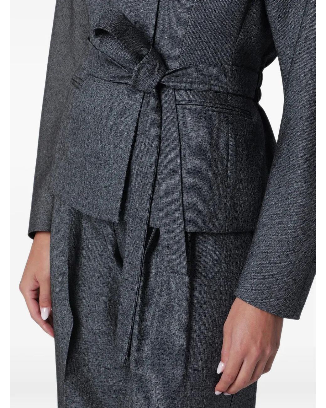 ANDAMANE Gray Veste Teresa À Taille Ceinturée