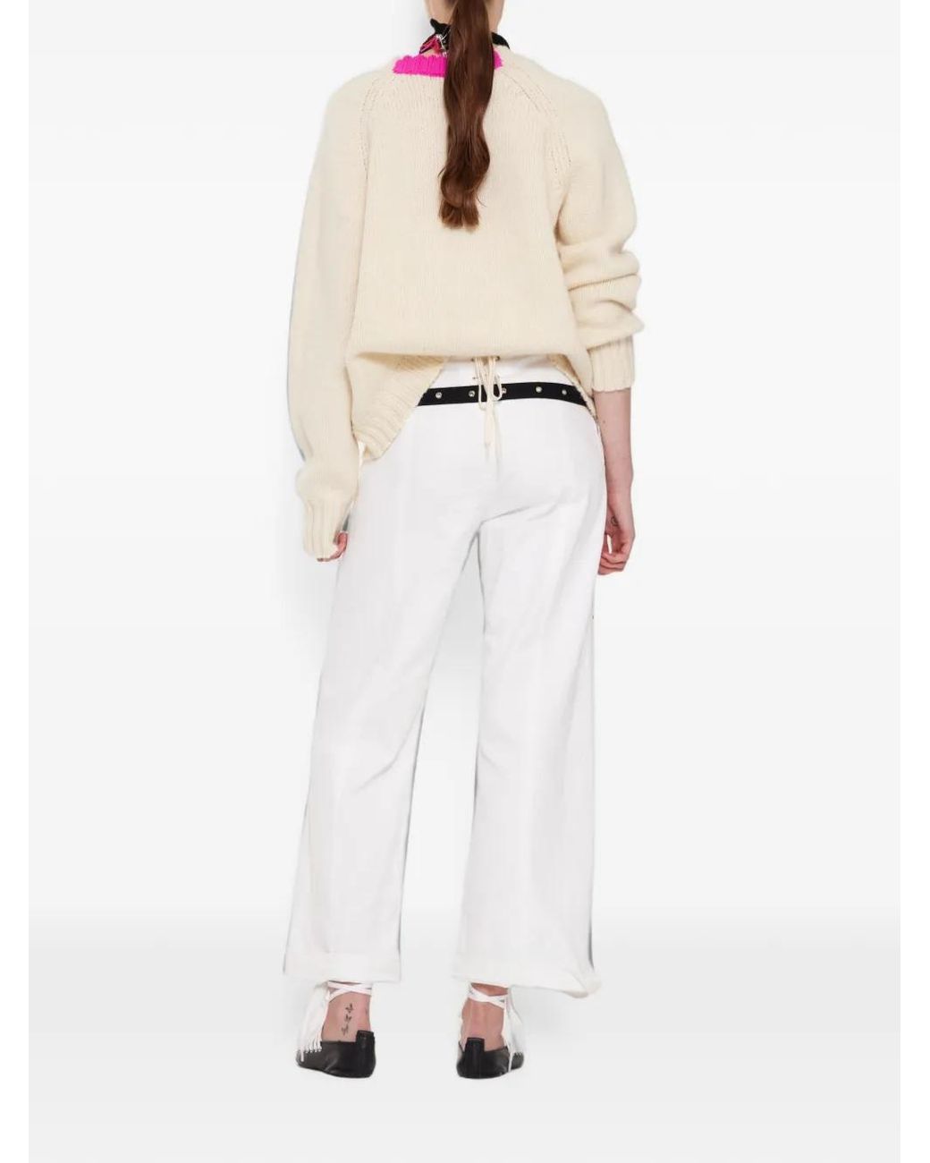 La Fetiche White Loose-Fit Jumper