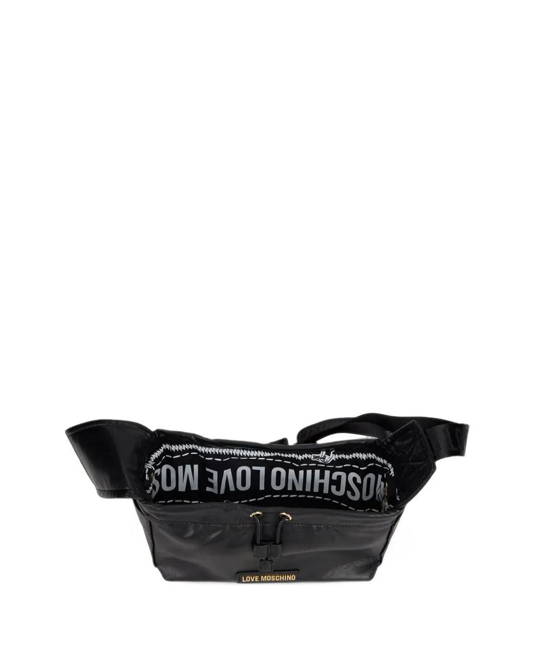 Love Moschino Black Logo-Plaque Shoulder Bag