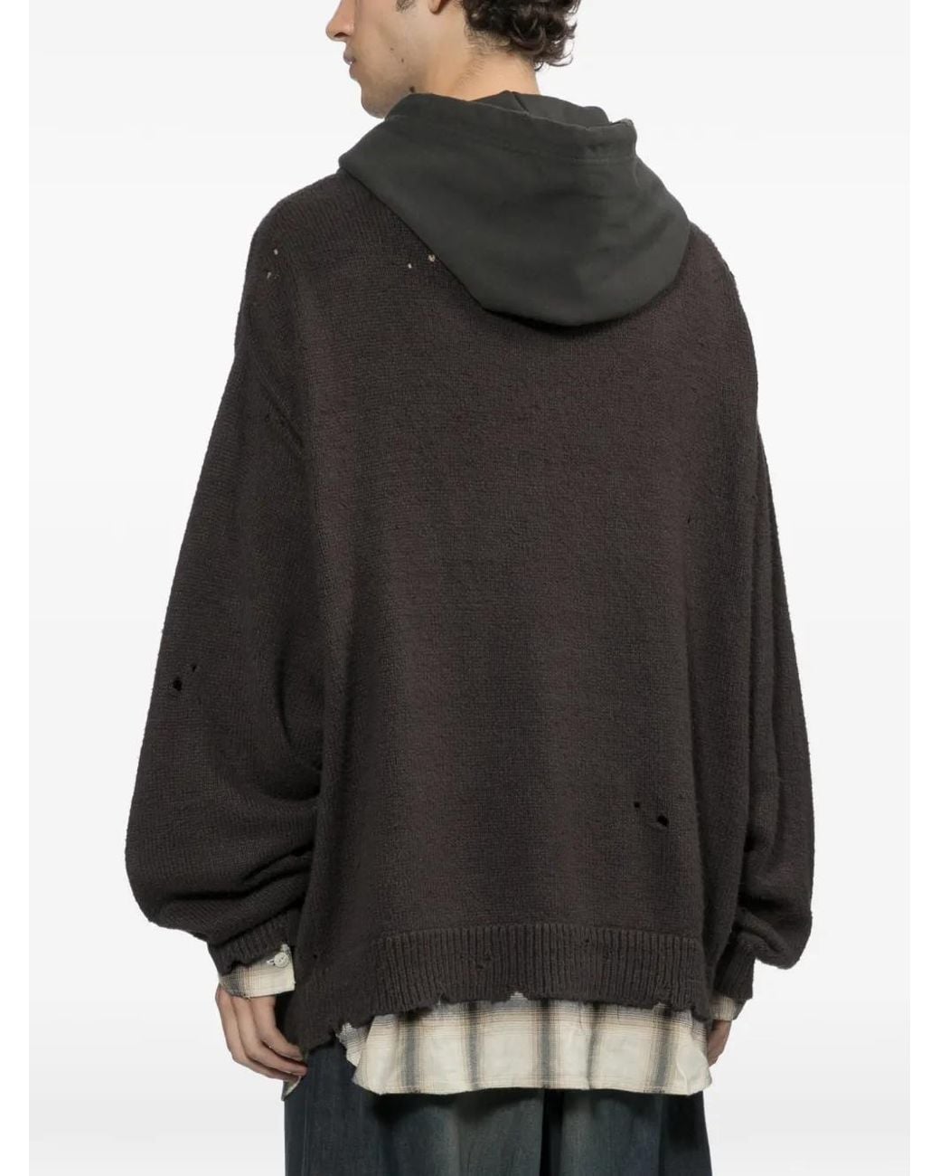 Maison Mihara Yasuhiro Black Triple Layered Hoodie for men