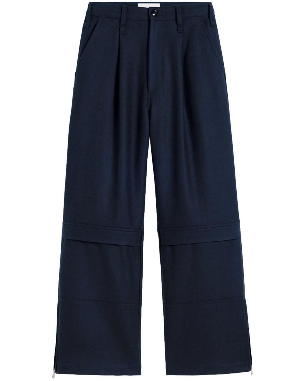 AMI Blue Dry Wool Gabardine Cargo Pants for men