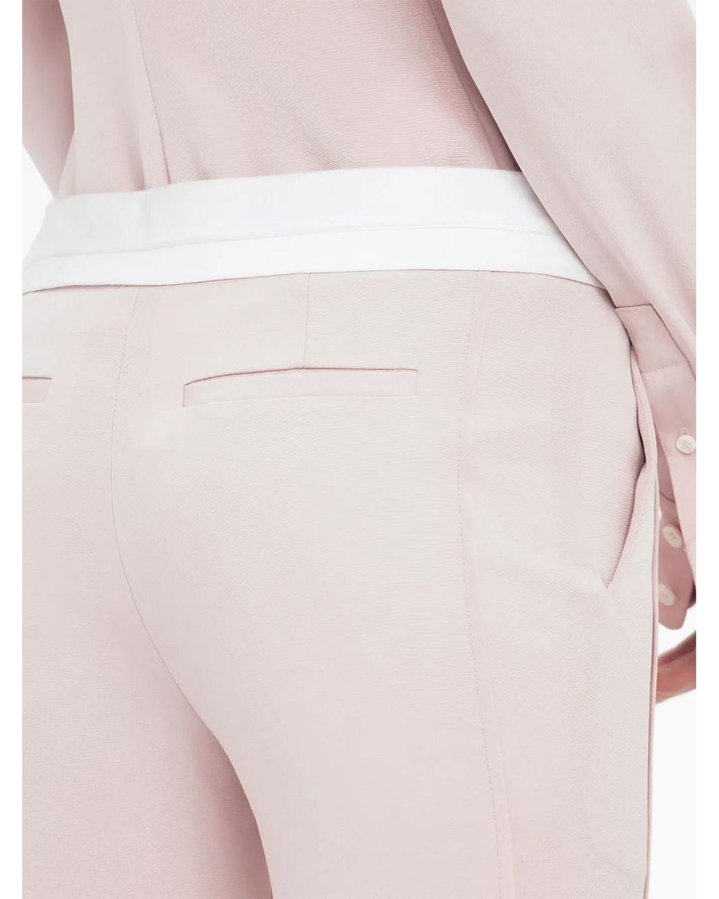 Victoria Beckham Pink Side-Panel Detail Flared Trousers