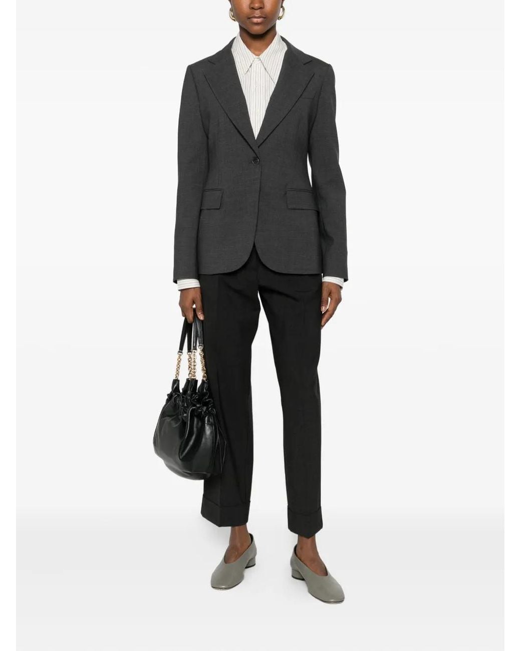 P.A.R.O.S.H. Black Mélange-Effect Blazer