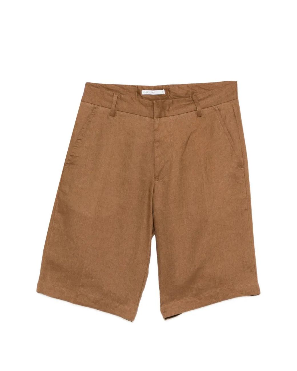 Entre Amis Brown Tk Pressed-Crease Bermuda Shorts for men