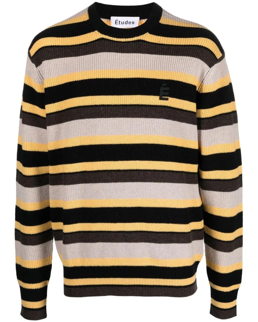 Etudes Studio Black Boris Striped Knitted Jumper for men