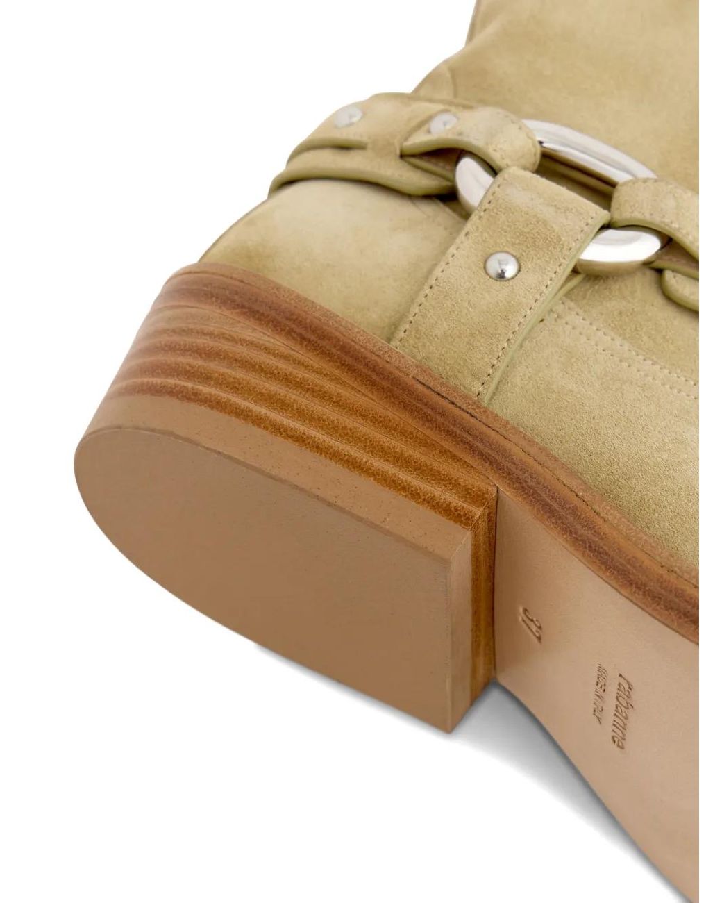 Rabanne Natural Xl Link Biker Boots