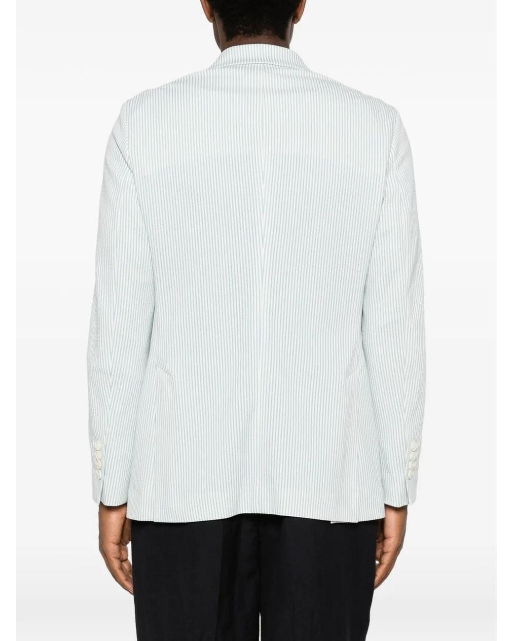 Circolo 1901 White Striped Double-Breasted Blazer for men