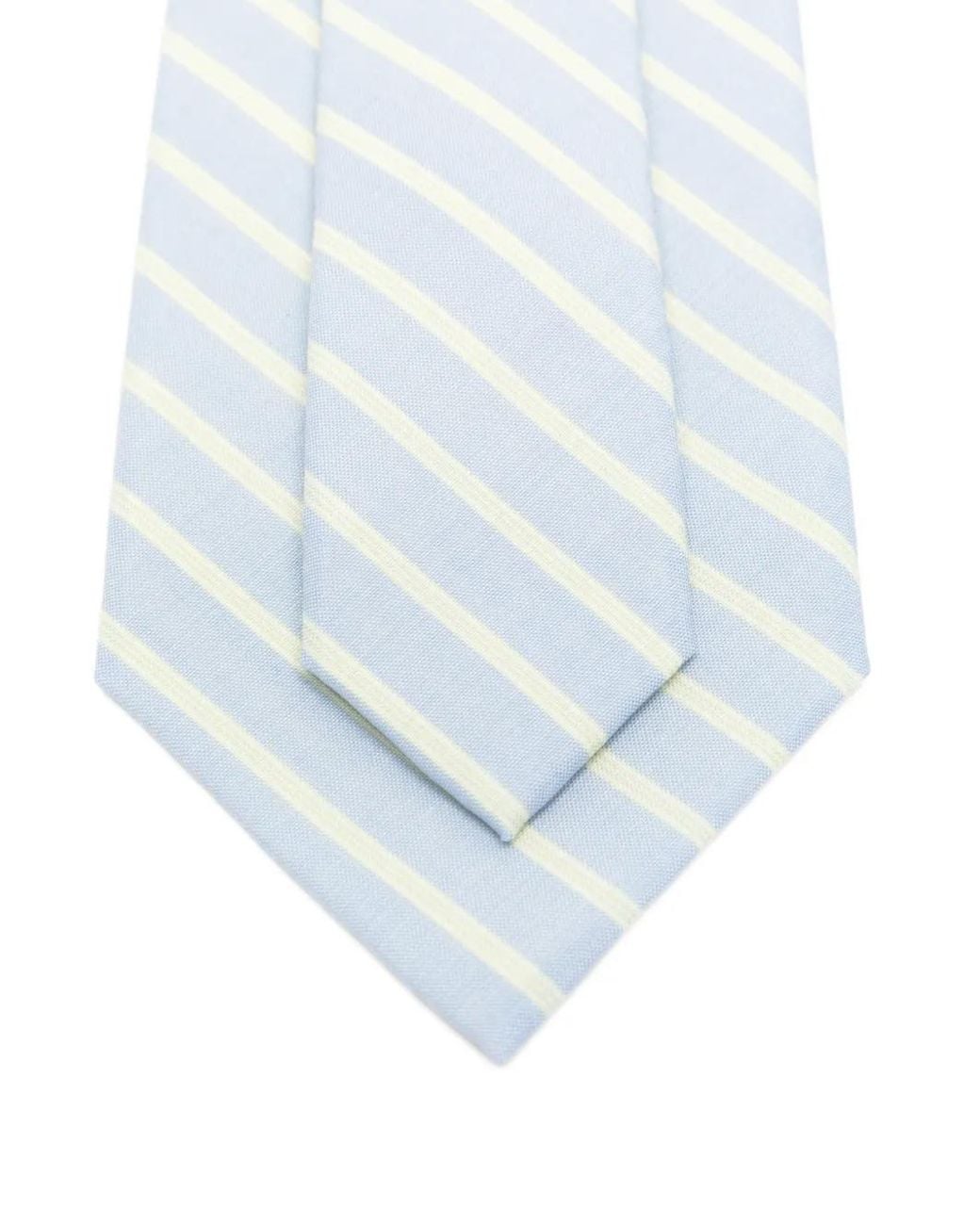 Auralee White Stripe-Pattern Wool Tie for men