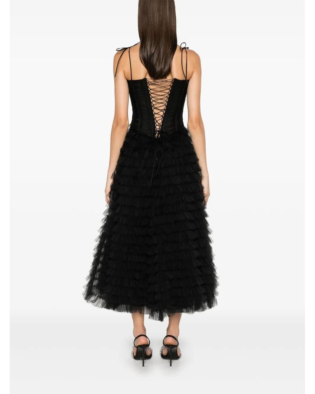 Ana Radu Black Tiered Maxi Dress