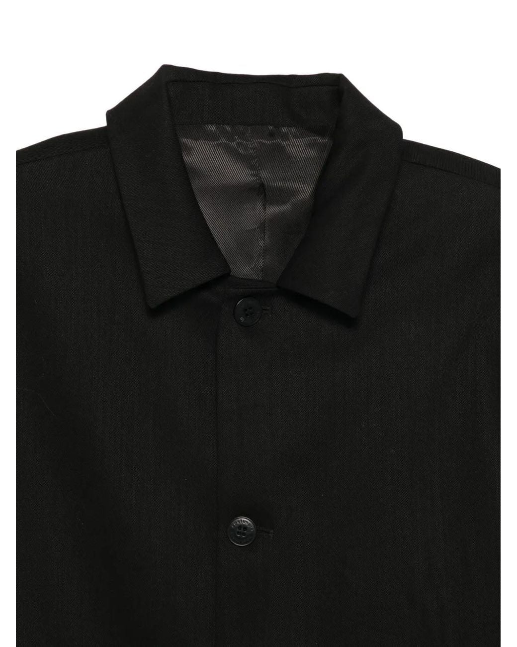 Costumein Black Button-Up Collared Jacket for men