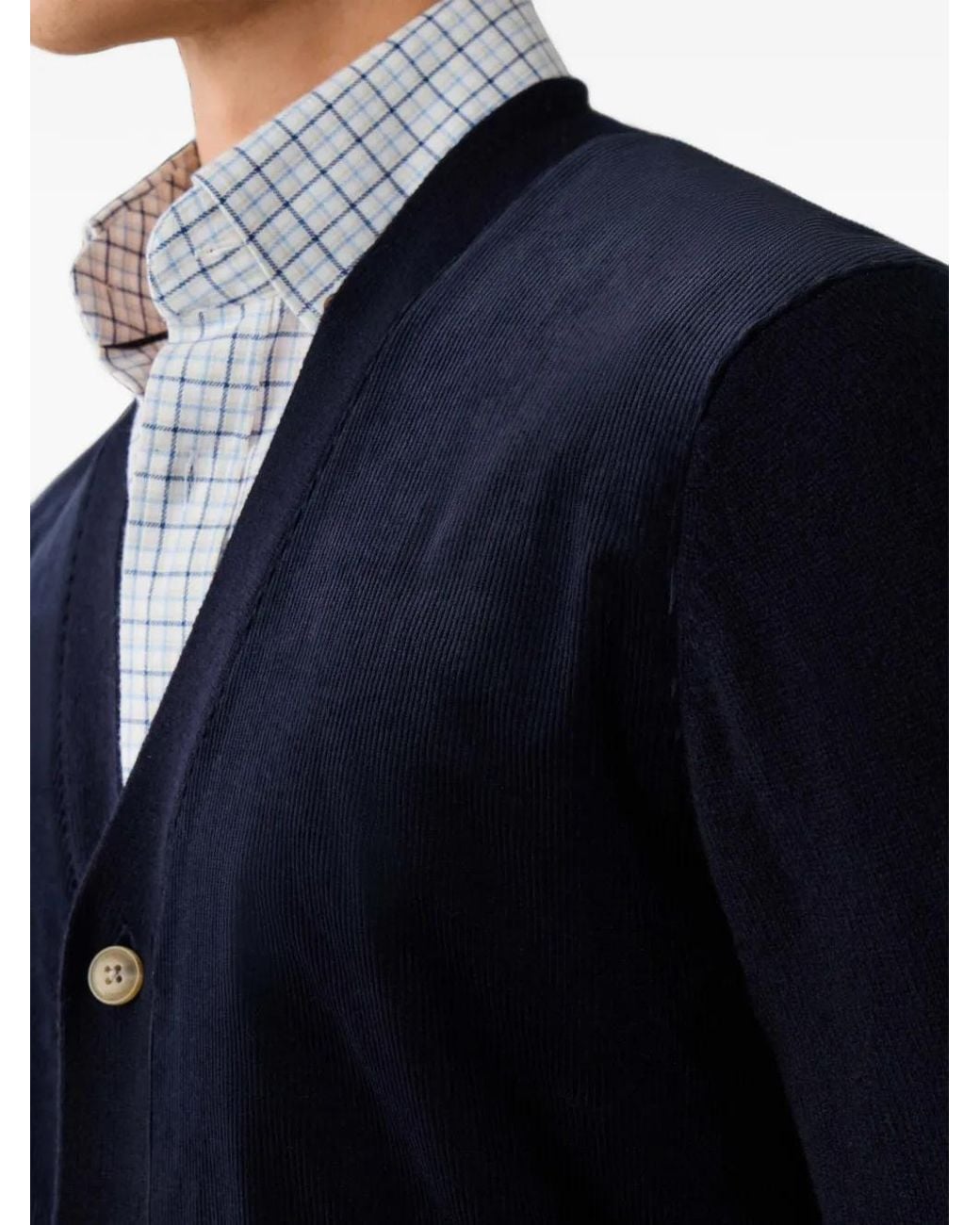 Hackett Blue V-Neck Cardigan for men