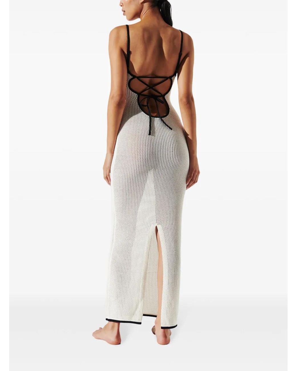 Karl Lagerfeld White Crochet Sheer Beach Dress