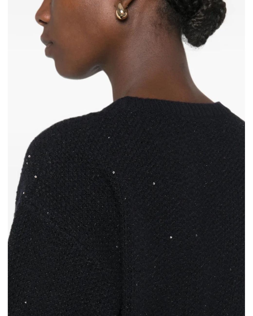 Fabiana Filippi Black Wool Blend Sweater