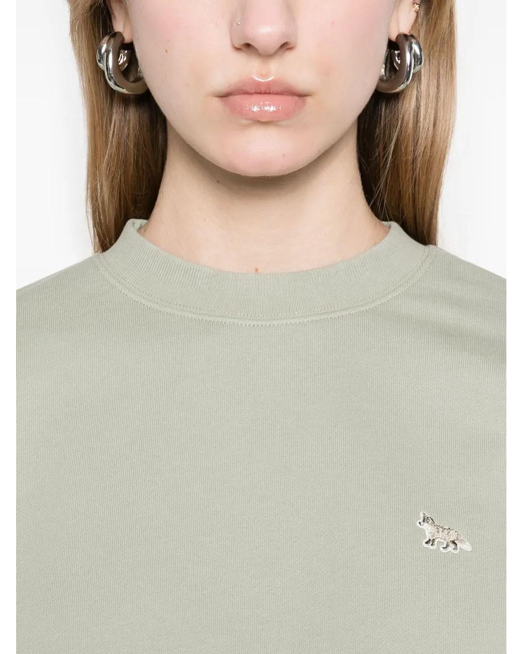 Maison Kitsuné Sweater Met Vossenpatch in het Green