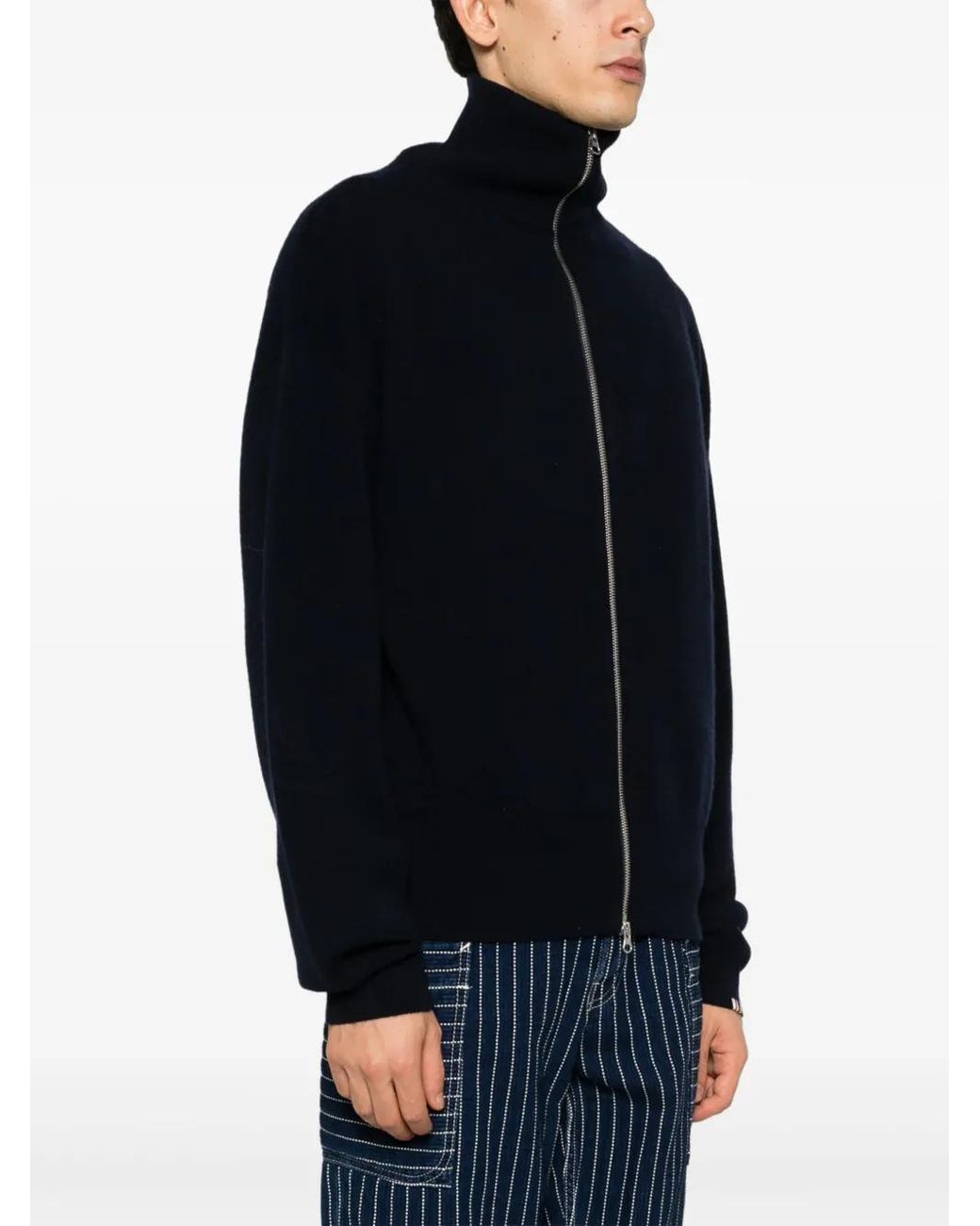 Extreme Cashmere Blue Zipped Cashmere Cardigan