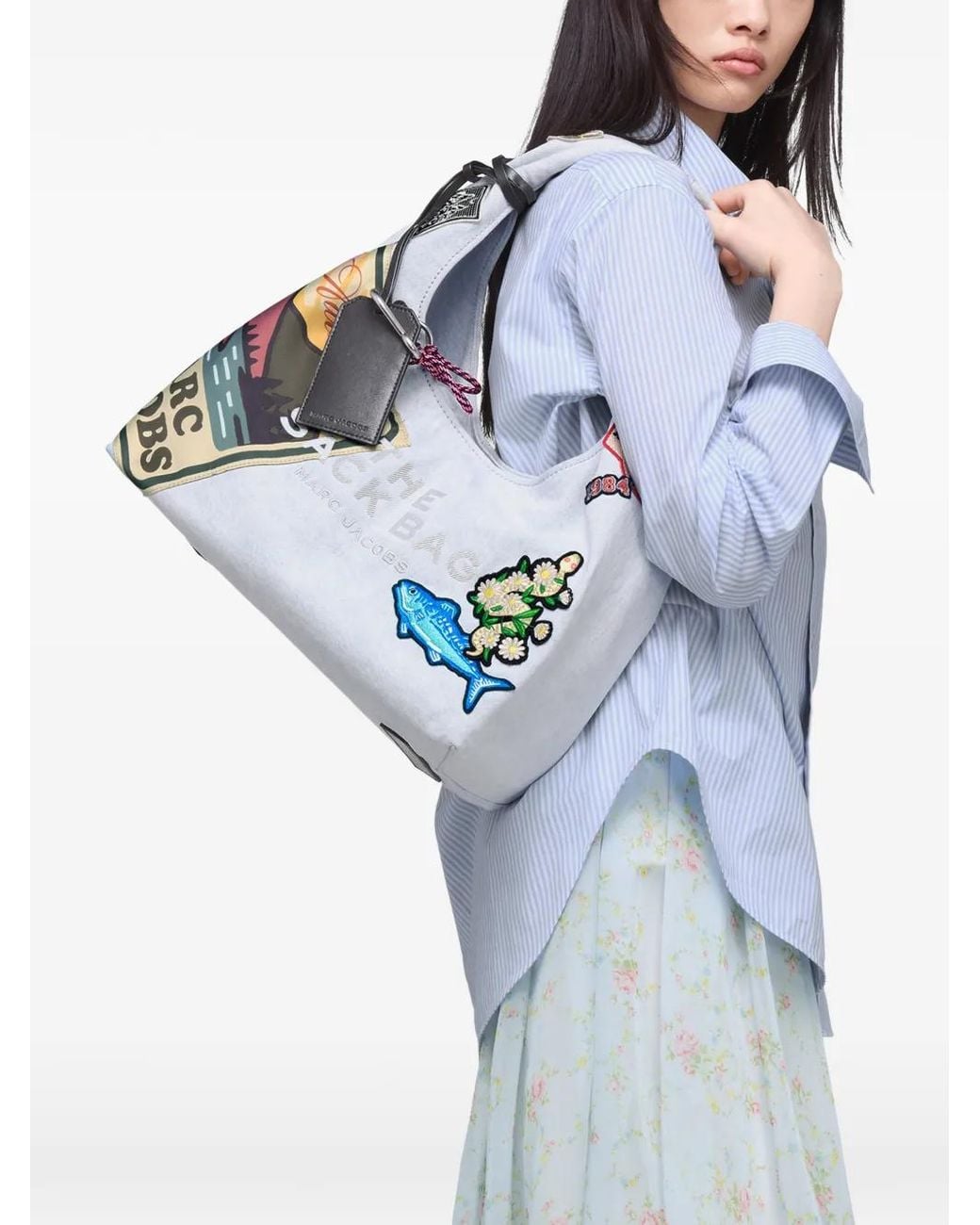 Marc Jacobs Blue The Camp Patchwork Tote Bag