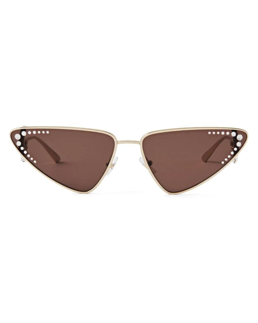 Jimmy Choo Brown Crystal-Embellished Cat-Eye Sunglasses