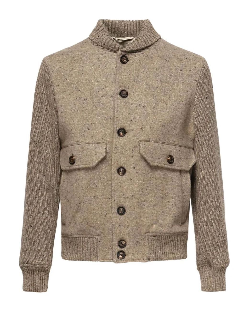 Eleventy Gerippte Jacke Mit Meliertem Effekt in Natural für Herren