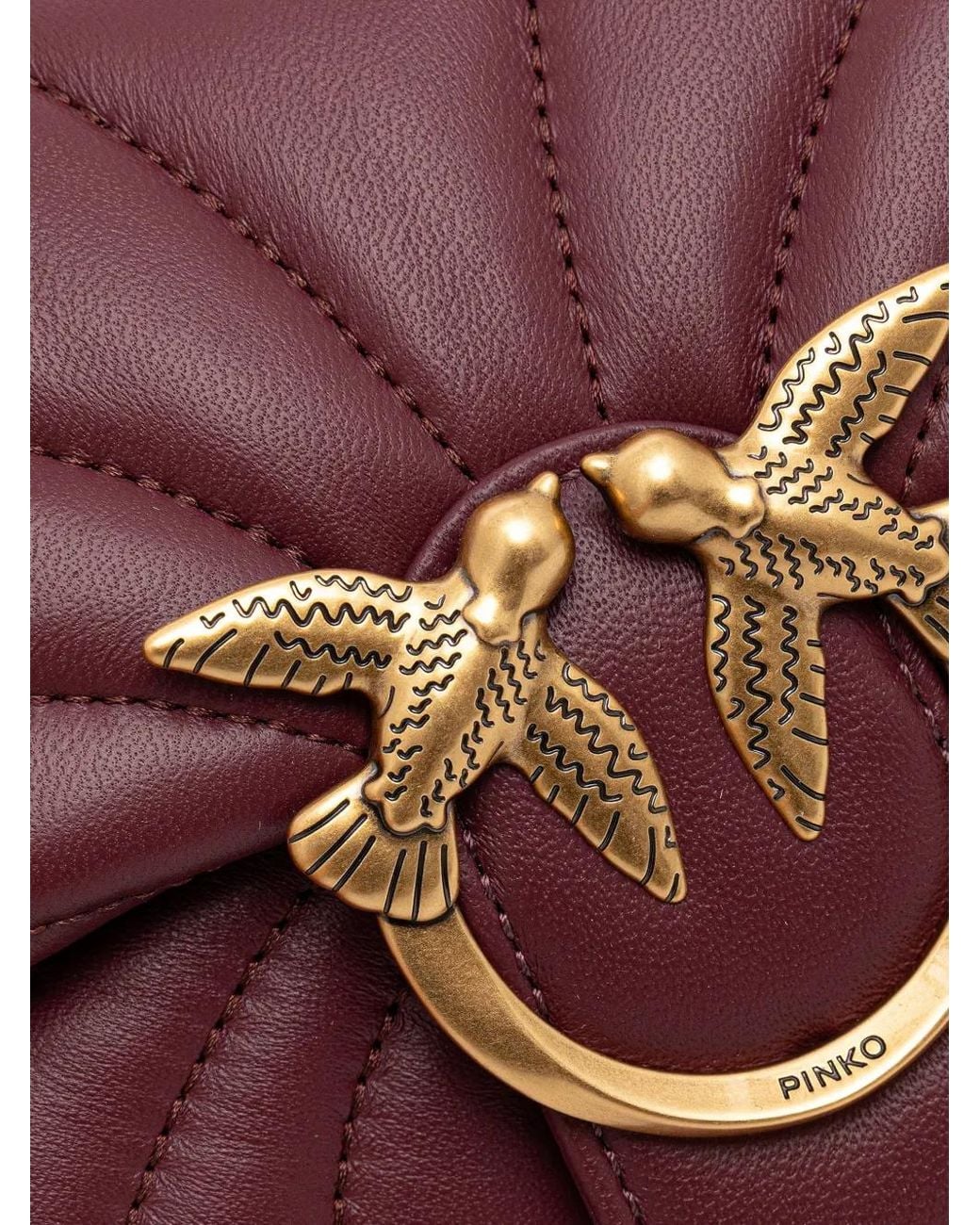 Pinko Purple Love Puff Butterfly Mini Nappa Leather Crossbody Bag