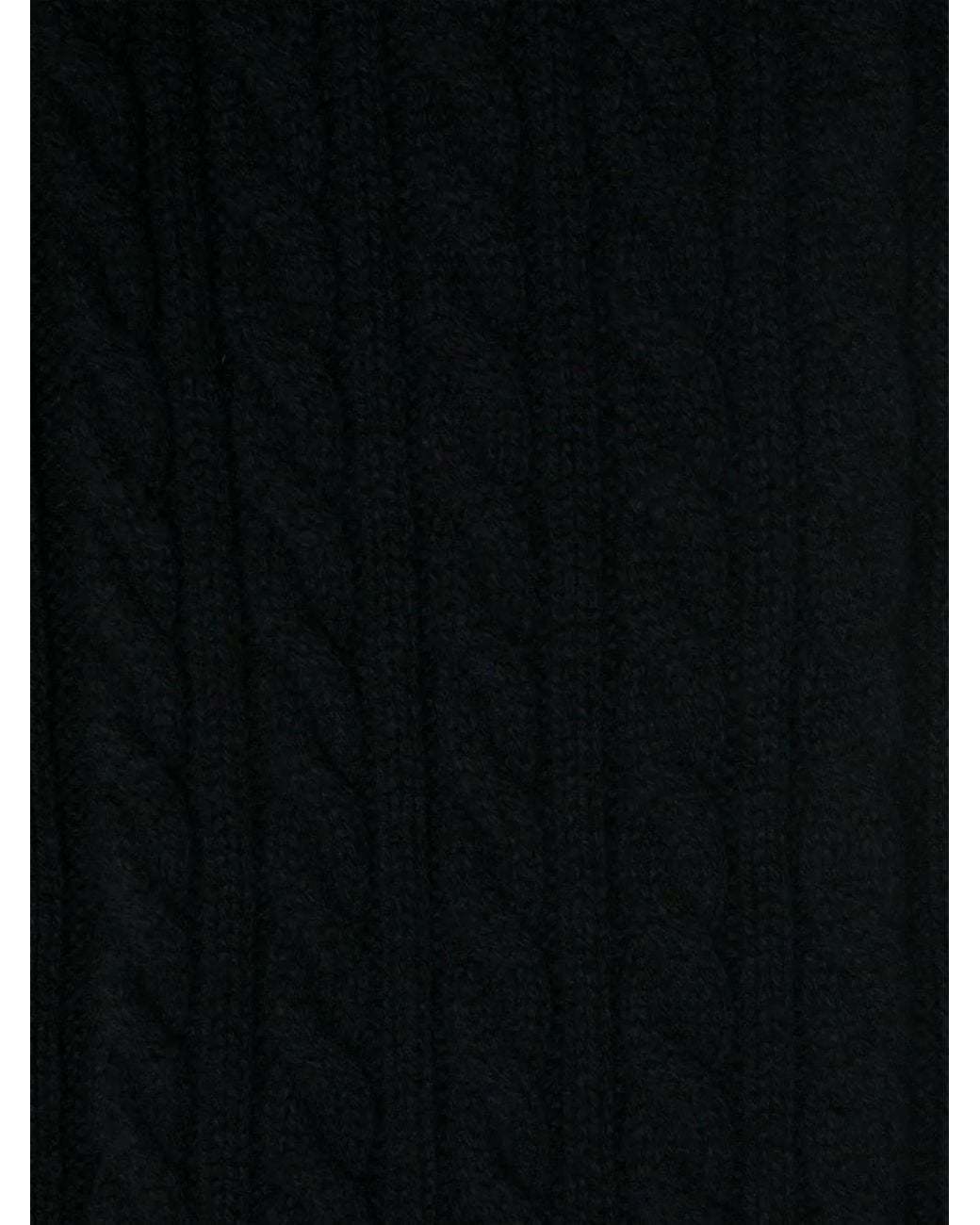 Sunspel Black Cable-Knit Wool Scarf for men