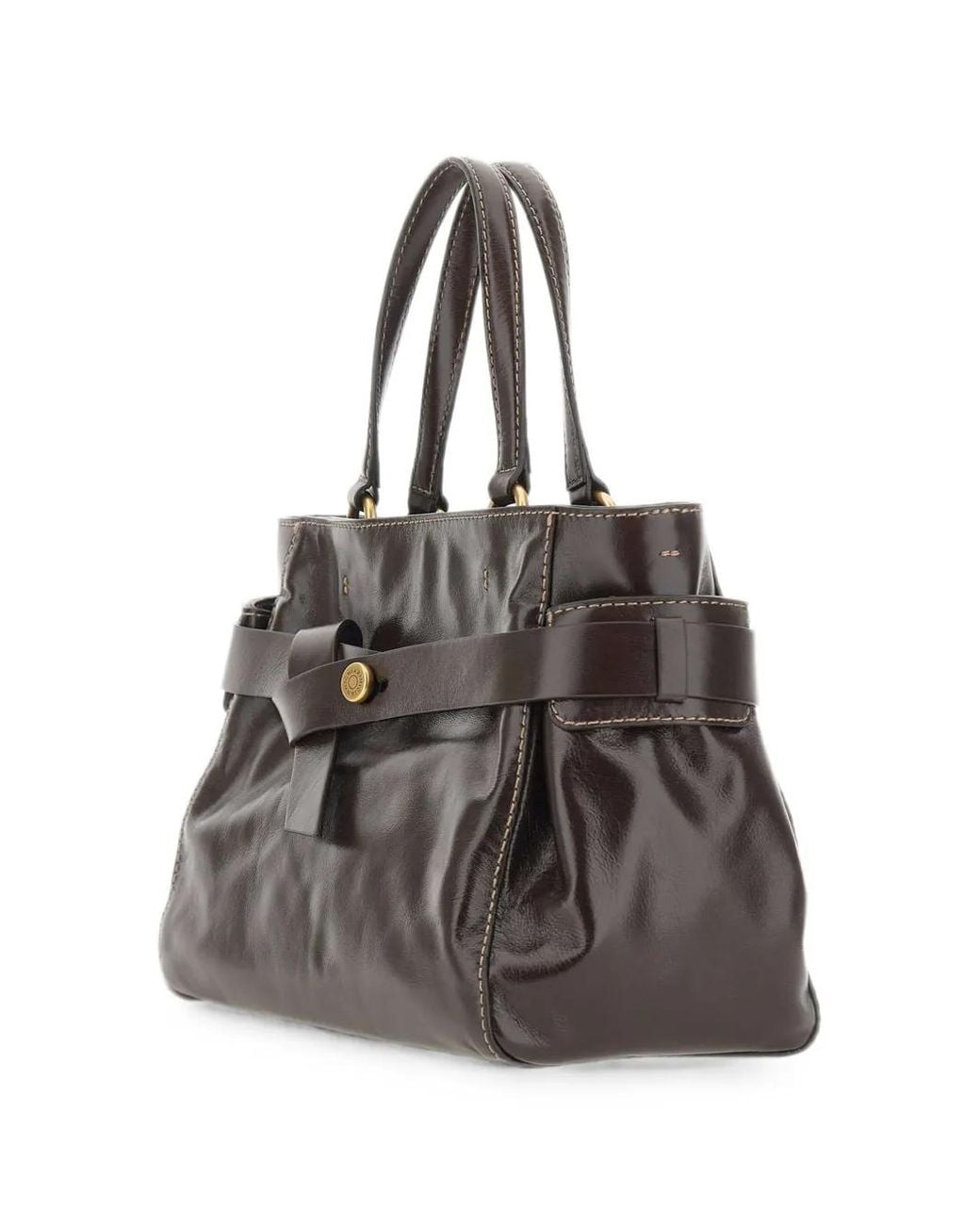 Gianni Chiarini Black Sac Cabas Miranda En Cuir À Taille Ceinturée