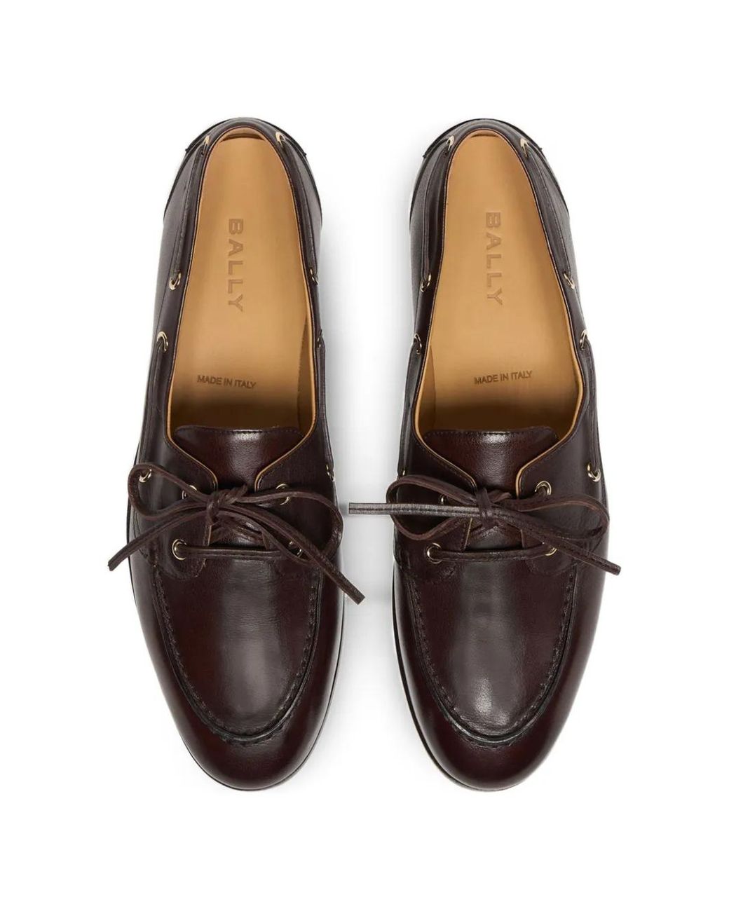 Bally Brown Plume Leather Boat Shoes