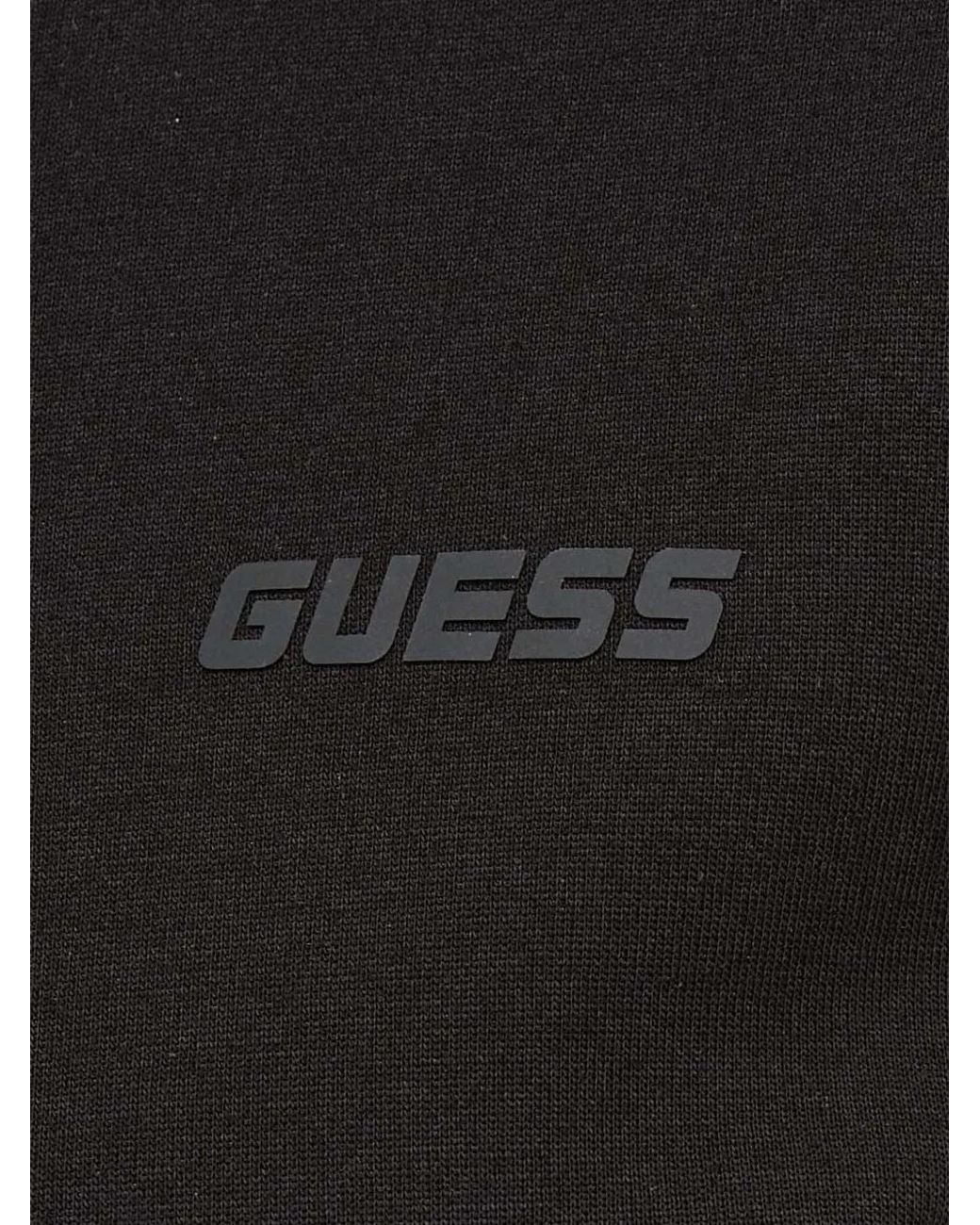 Guess Black Cropped Side Logo Sweatshirt