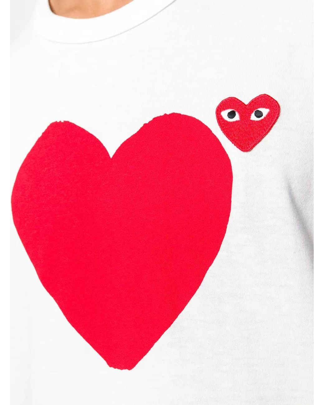 COMME DES GARÇONS PLAY White Logo Print T-shirt for men