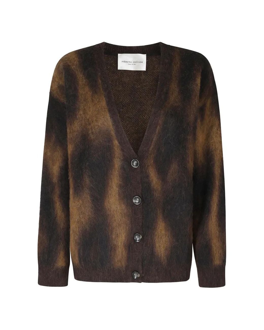 Roberto Collina Black Animal-Jacquard Cardigan