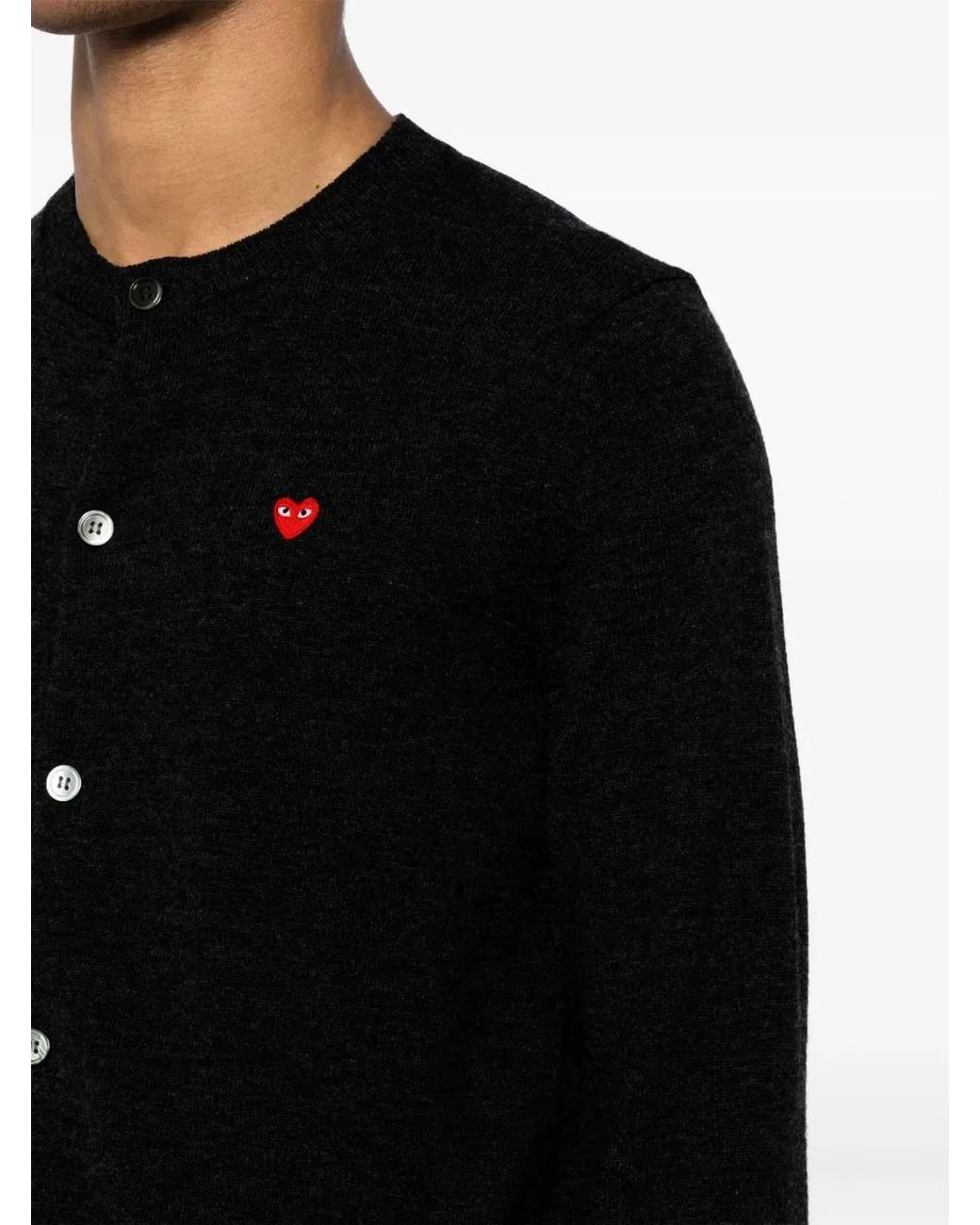 COMME DES GARÇONS PLAY Black Logo-Emblem Cardigan
