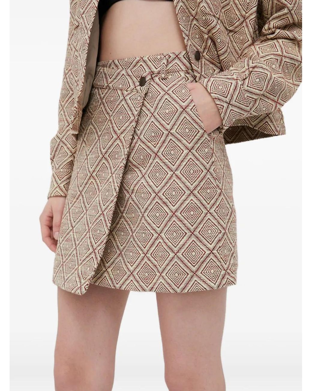 Samsøe & Samsøe White Button-Fastening Mini Skirt