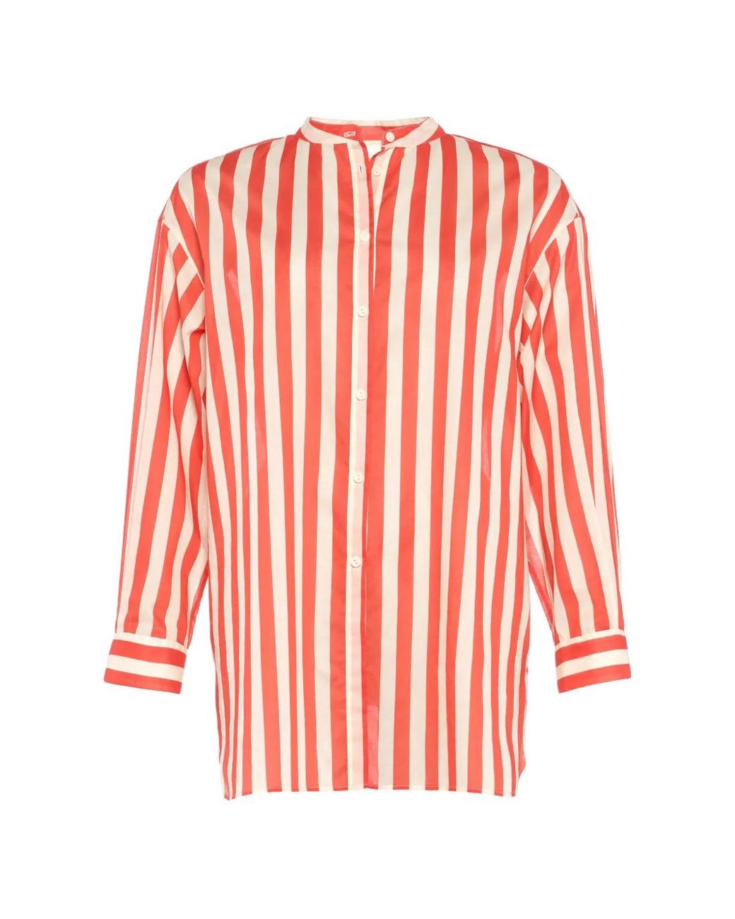 Eres Red Duetto Striped Cotton Shirt