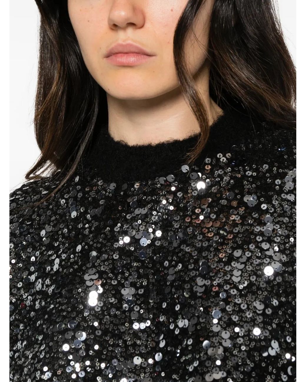 Junya Watanabe Black Sequin-Embellished Sweater