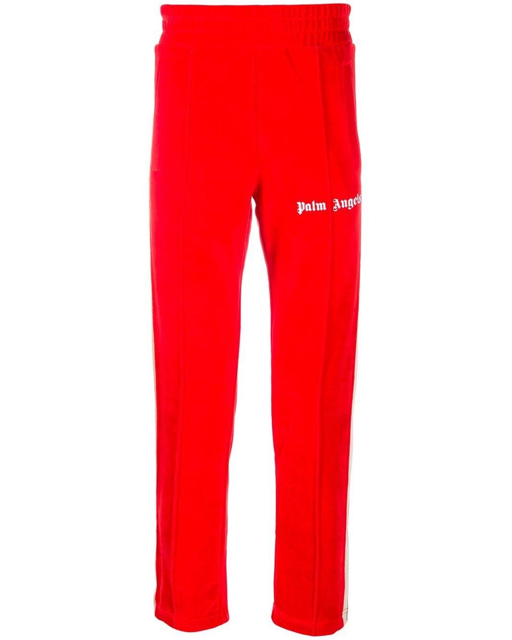 Palm Angels Cotton Logo Print Track Pants in Red for Men - Lyst