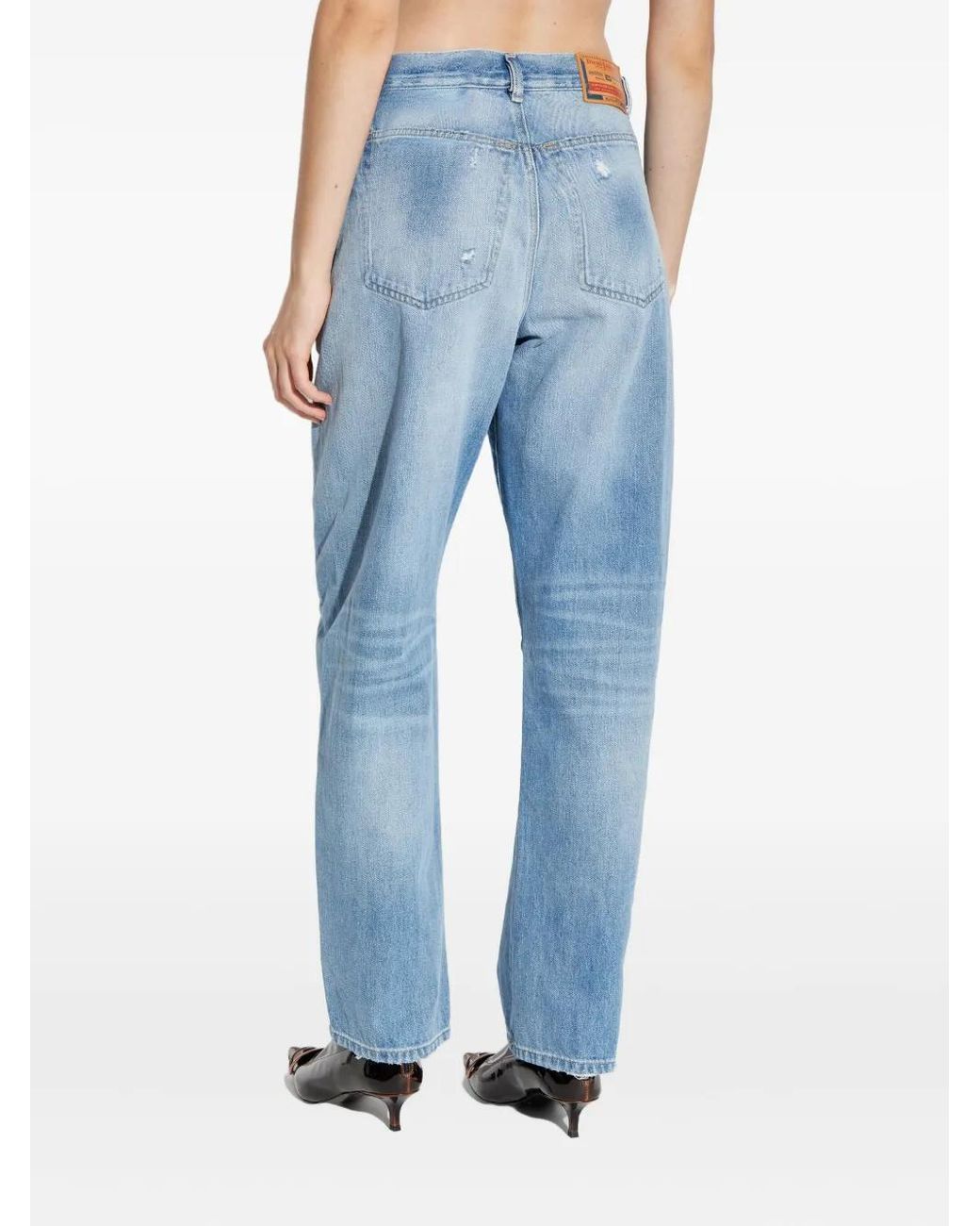 DIESEL Blue Distressed Light-Wash Jeans