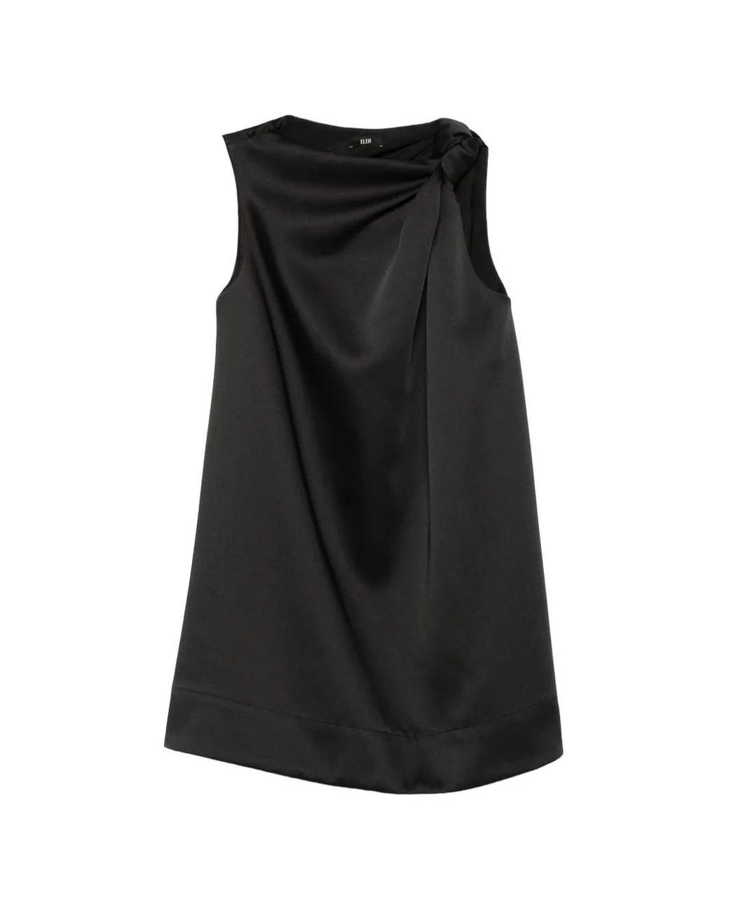 ELEH Black Knot-Detail Mini Dress