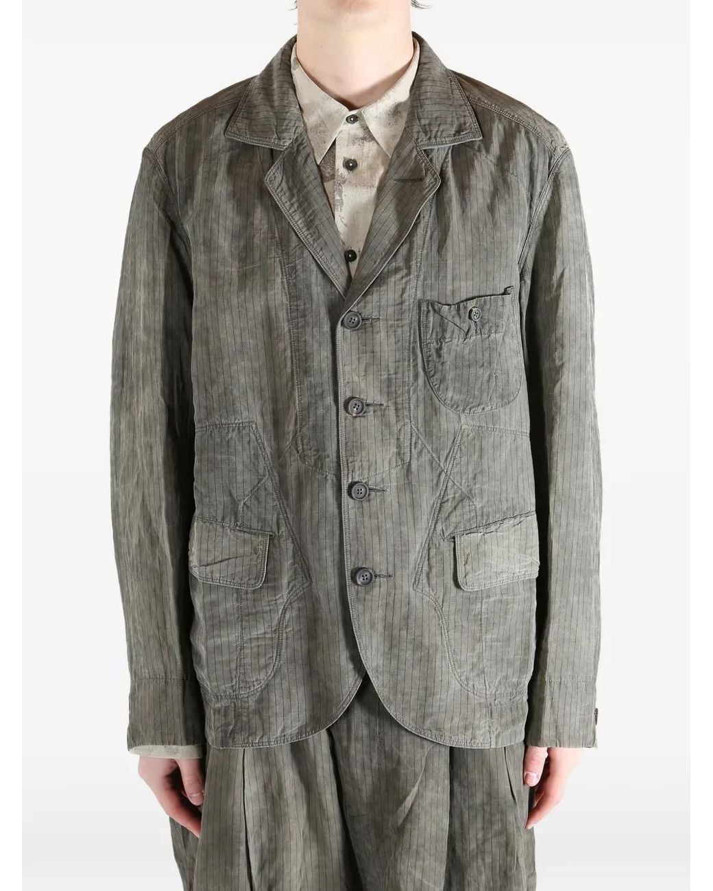 Ziggy Chen Green Patchwork Blazer for men