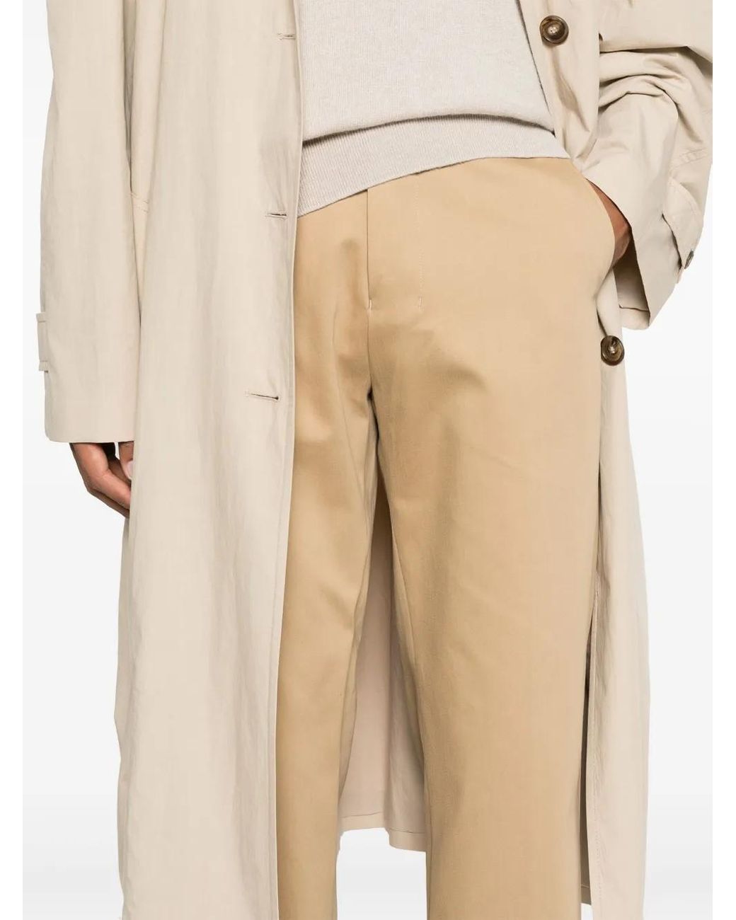 AMI Natural Logo-Patch Trousers for men