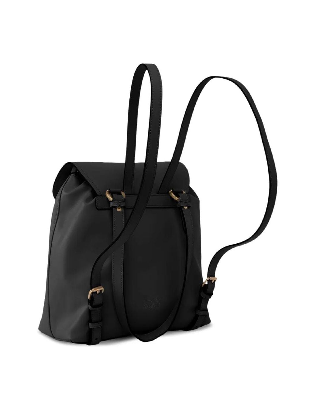 Pinko Black Medium Saddle Leather Backpack