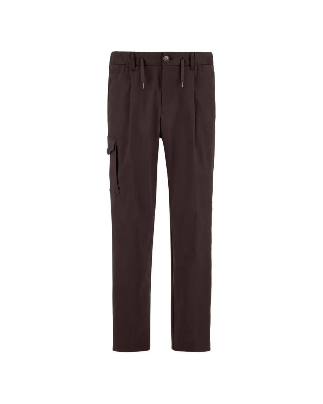 Herno Brown Drawstring Straight-Leg Trousers for men