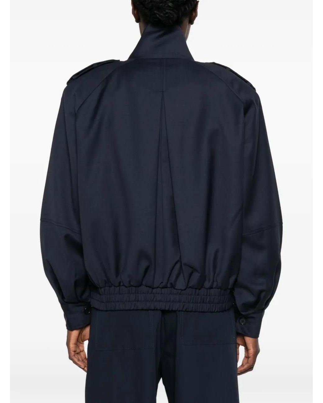 Frankie Shop Blue Kelly Epaulette-Detail Zip-Up Jacket
