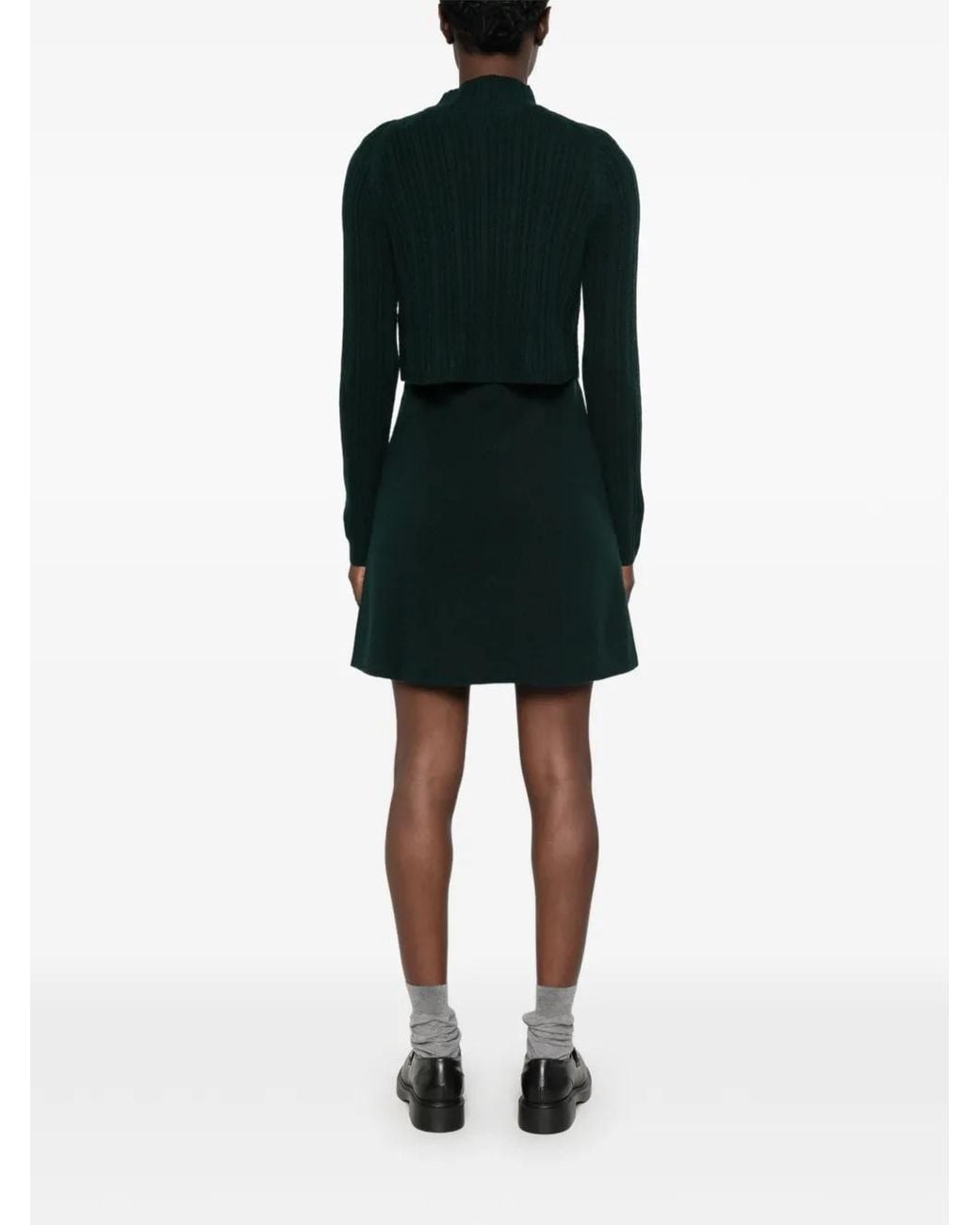 Maje Green Knit Dress With Removable Sweater