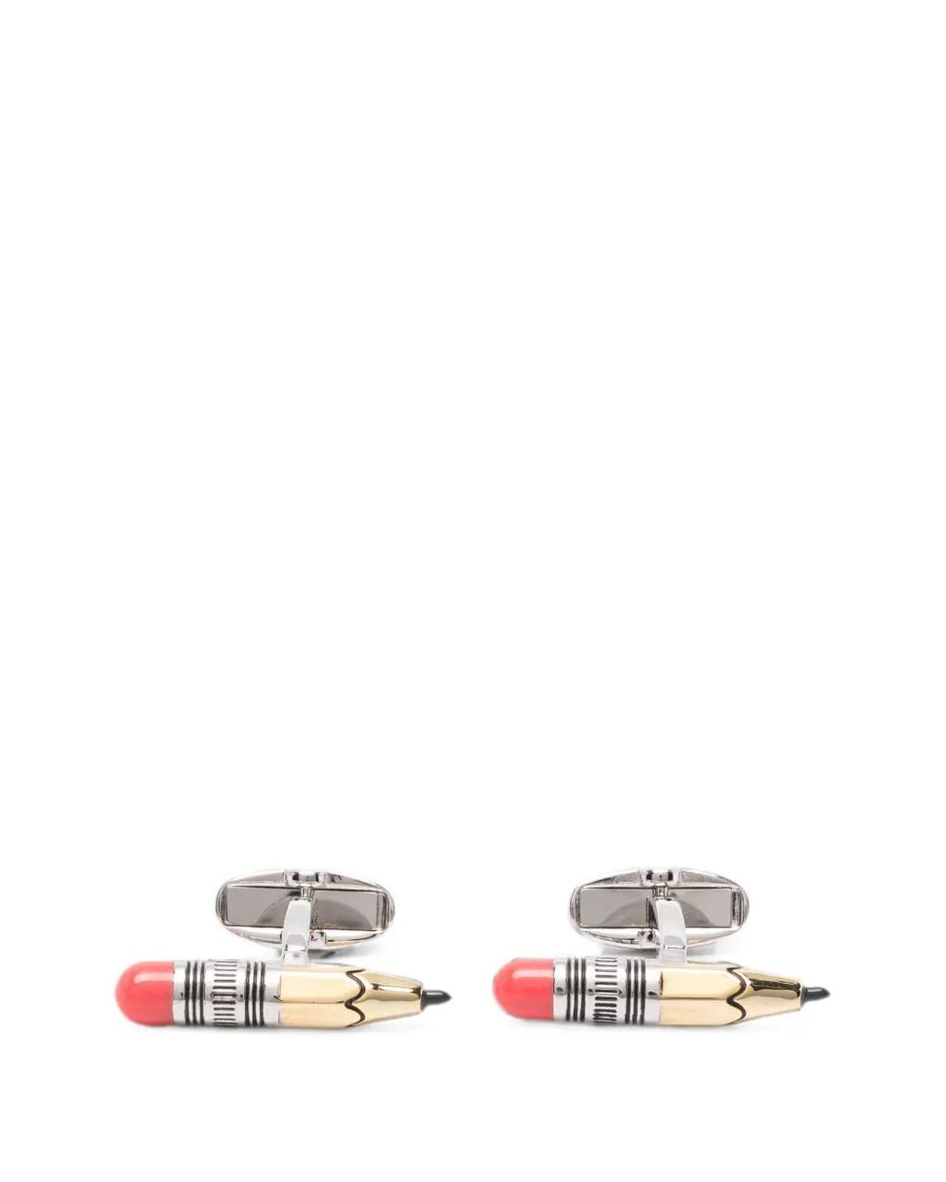 Paul Smith White Pencil-Motif Cufflinks for men